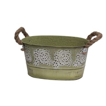   KASPÓ BÁDOG OVÁLIS KÖTÉLFÜLÜ 140-B-344 (20X12)X10,5HX(17X9)CM 1DB