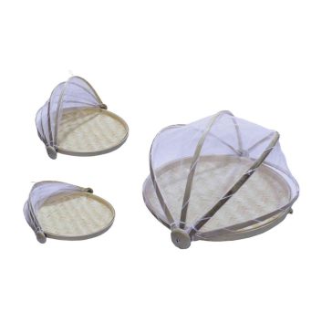 KOSÁR BAMBUSZ KEREK ÉTELHÁLÓVAL 30CM 8-1/H 1DB