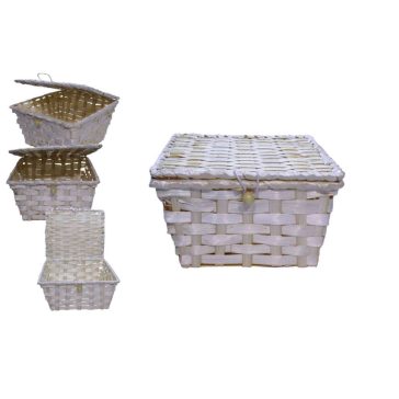 KOSÁR BAMBUSZ FEDELES SZÖGLETES 20X20X11CM 8-2584 1DB