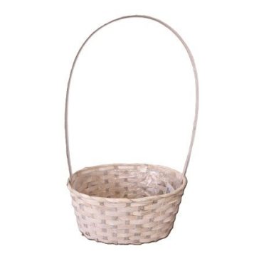   FLORENTIN BAMBUSZ OVÁL ANTIKOLT 66-2-A/FEHÉR - 30X22XH13/49CM 1DB