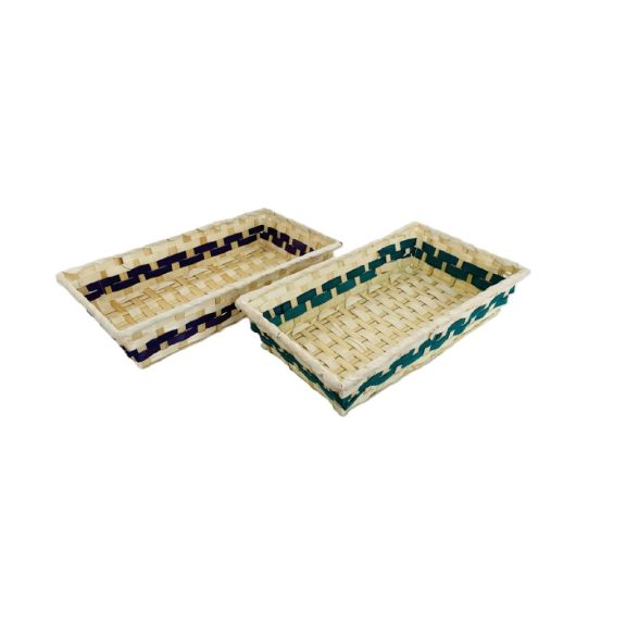 KOSÁR BAMBUSZ ZÖLD LILA CSÍKKAL 208-29 20X35XH7CM 1DB KOSÁR BAMBUSZ ZÖLD LILA CSÍKKAL 208-29 20X35XH7CM 1DB