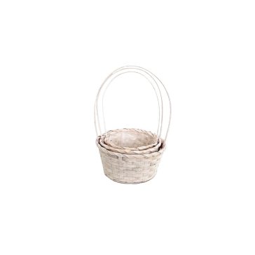   FLORENTIN BAMBUSZ KEREK 66-54-A/FEHÉR S/3 - 21X10XH/36CM 8 1DB