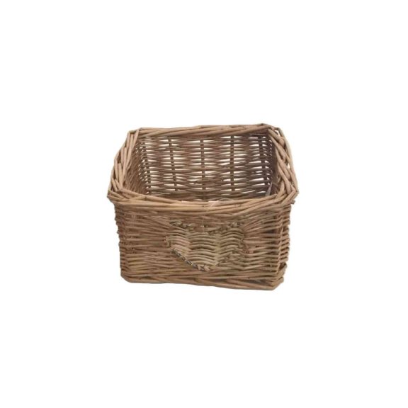Vessző Kosár Kocka Szív 90-170 - 15*15*H12cm Vessző Kosár Kocka Szív 90-170 - 15*15*H12cm