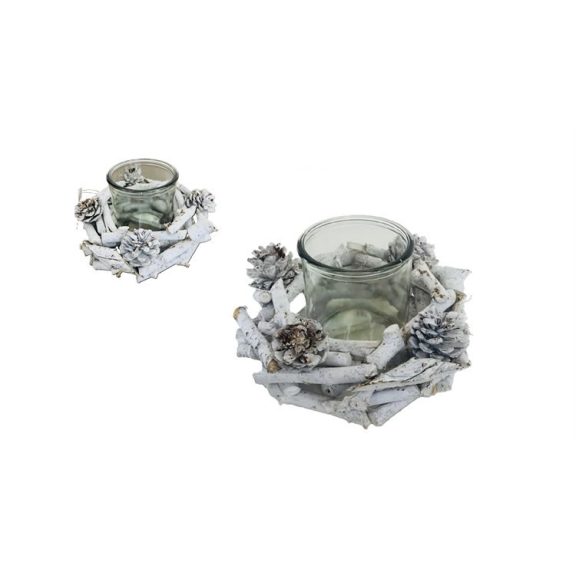 MÉCSESTARTÓ FA TOBOZ 90-M-4 D25XH8CM 1DB MÉCSESTARTÓ FA TOBOZ 90-M-4 D25XH8CM 1DB