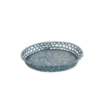 KOSÁR BAMBUSZ OVÁL SZÜRKE 208-14/GREY 31X25XH5CM 1DB