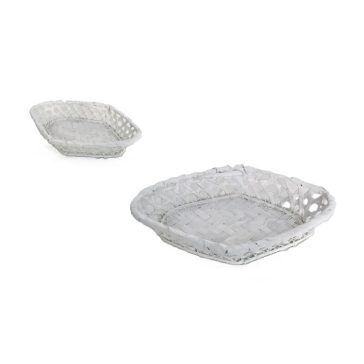 KOSÁR BAMBUSZ FEHÉR 208-99/W 26X19XH5CM 1DB