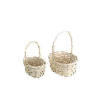   FLORENTIN VESSZŐKOSÁR OVÁL FEHÉR S/2 17-2-12 25X20XH11/32CM 2DB 1CS