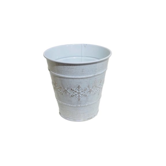 KASPÓ BÁDOG FEHÉR HÓPIHE 140-B-108 D11XH11CM 1DB KASPÓ BÁDOG FEHÉR HÓPIHE 140-B-108 D11XH11CM 1DB
