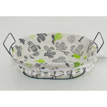 KOSÁR KENYERES FÉM KAKTUSZ OVÁL 70-F-203 27X20XH8CM 1DB