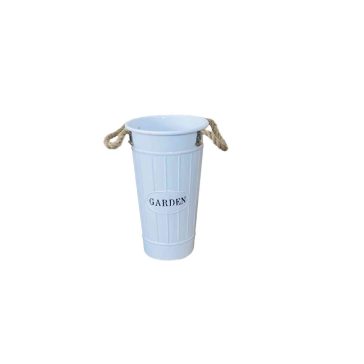  Bádog Kaspó Kötélfülű Magas 232-B-968/FEHÉR - D20*H33cm
