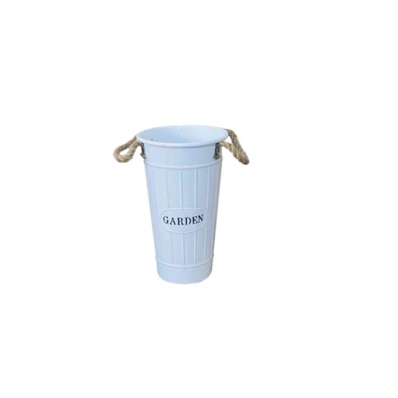Bádog Kaspó Kötélfülű Magas 232-B-968/FEHÉR - D20*H33cm Bádog Kaspó Kötélfülű Magas 232-B-968/FEHÉR - D20*H33cm