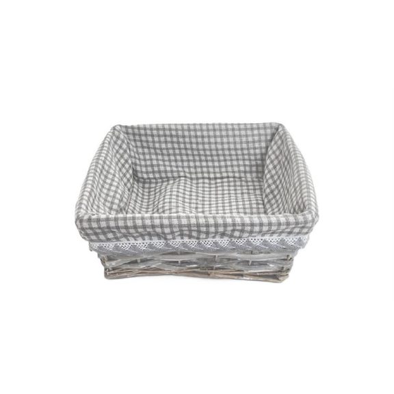 KOSÁR VESSZŐ SZÜRKE KOCKÁS 68-05/S 23X23XH9CM 1DB KOSÁR VESSZŐ SZÜRKE KOCKÁS 68-05/S 23X23XH9CM 1DB