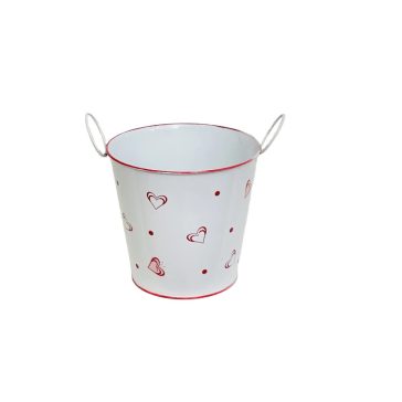   KASPÓ BÁDOG FEHÉR SZÍVECSKÉS 140-B-22-60/S D13/9XH13CM 1DB