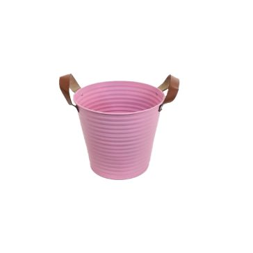 KASPÓ BÁDOG PINK BŐRFÜLES 140-B-22-05 D18/13XH16CM 1DB