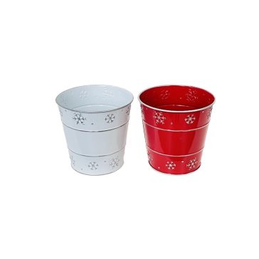   KASPÓ BÁDOG FEHÉR PIROS MIX HÓPIHÉS 140-B-22-08/S D13/9XH13CM 120/2 1DB