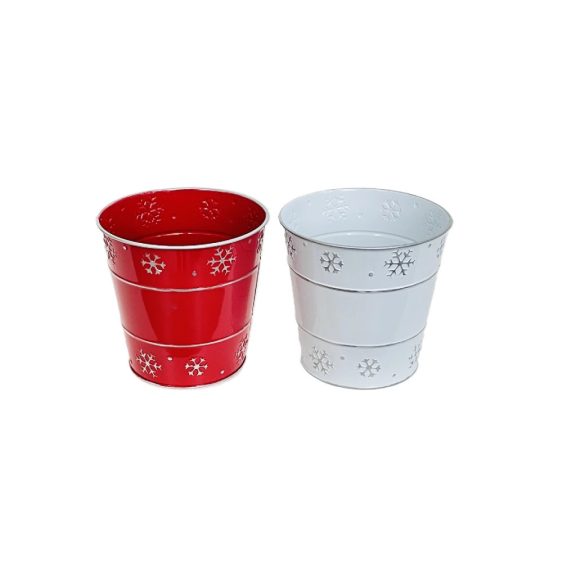 KASPÓ BÁDOG FEHÉR PIROS MIX HÓPIHÉS 140-B-22-08/M D15/11XH14,5CM 80/2 1DB KASPÓ BÁDOG FEHÉR PIROS MIX HÓPIHÉS 140-B-22-08/M D15/11XH14,5CM 80/2 1DB