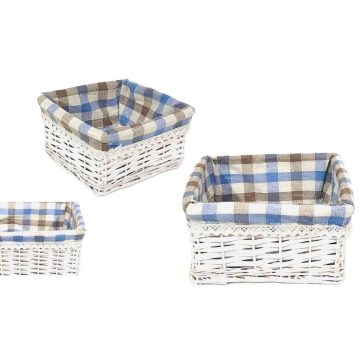   KOSÁR RATTAN FONOTT ANYAGGAL BÉLELT FEHÉR 68-902/L-30X30XH15CM 1DB