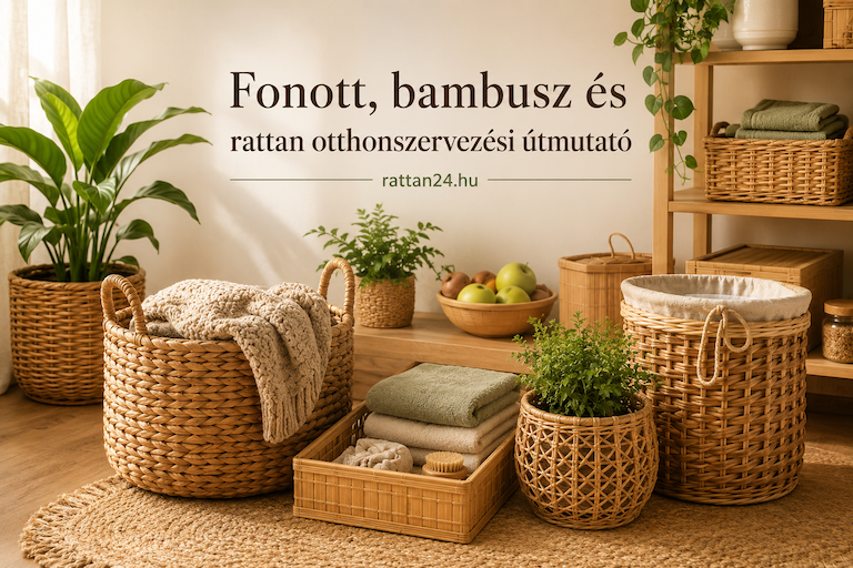 Fonott, bambusz és rattan otthonszervezési útmutató
